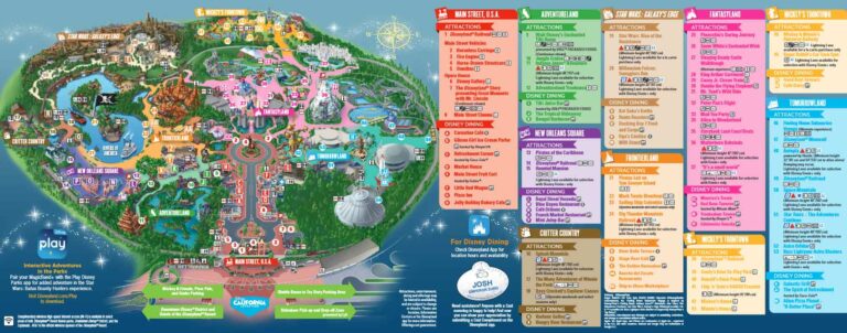 Explore 2024 Disneyland Map and - Updated Disneyland Map 768x302 