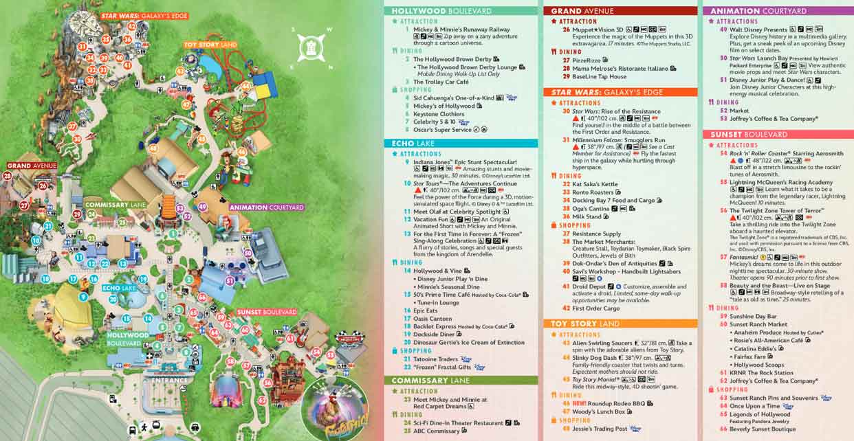 Updated Hollywood Studios Map Walt Disney World