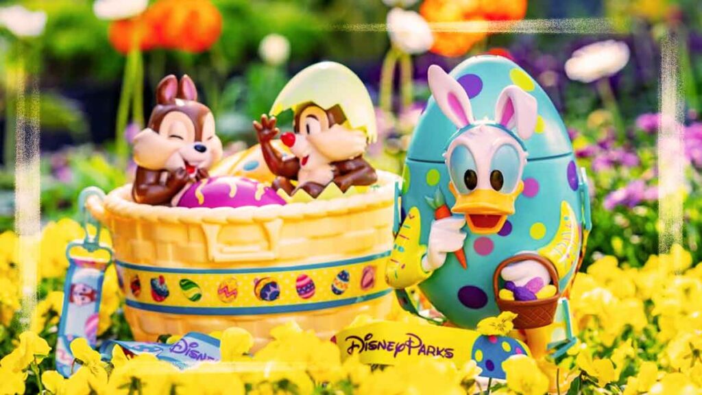 Chip & Dale Spring Basket Bucket and Donald Duck Spring Egg Sipper