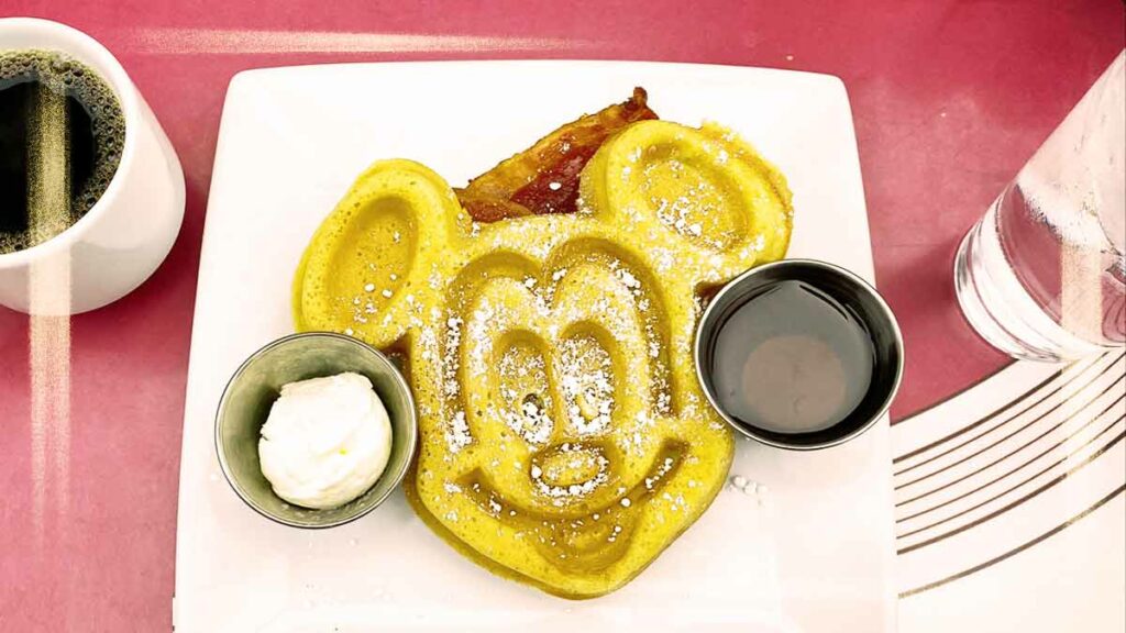 Mickey waffles at Carnation Café